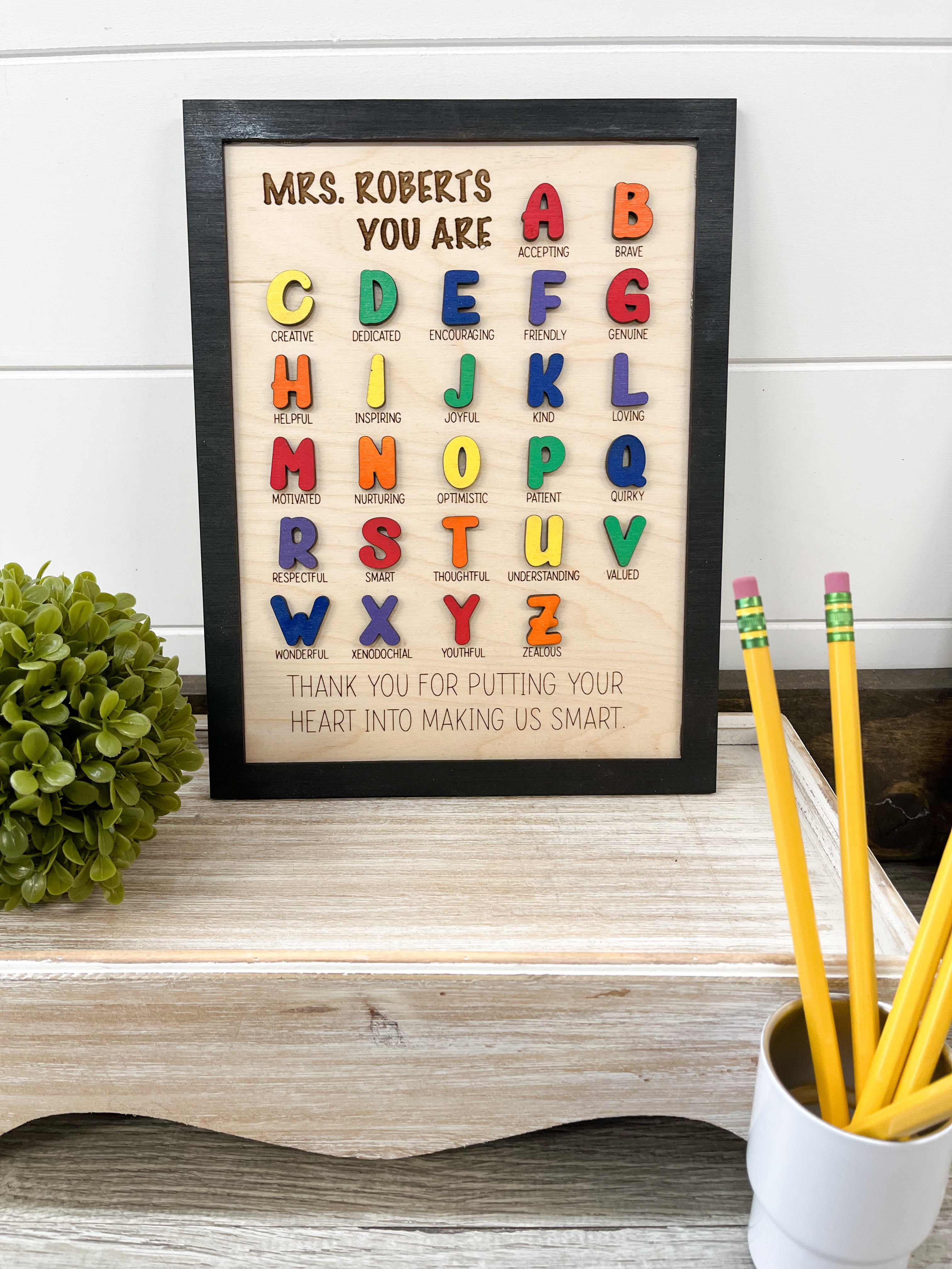 Teacher Personalized Alphabet Sign