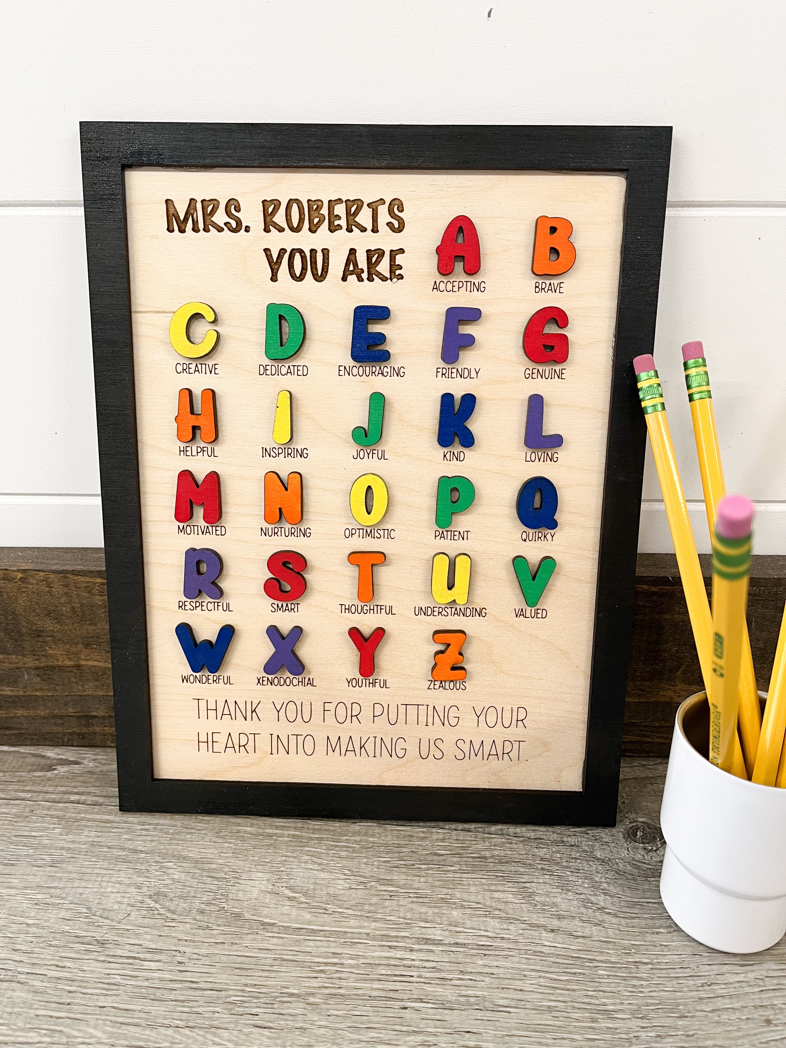 Teacher Personalized Alphabet Sign