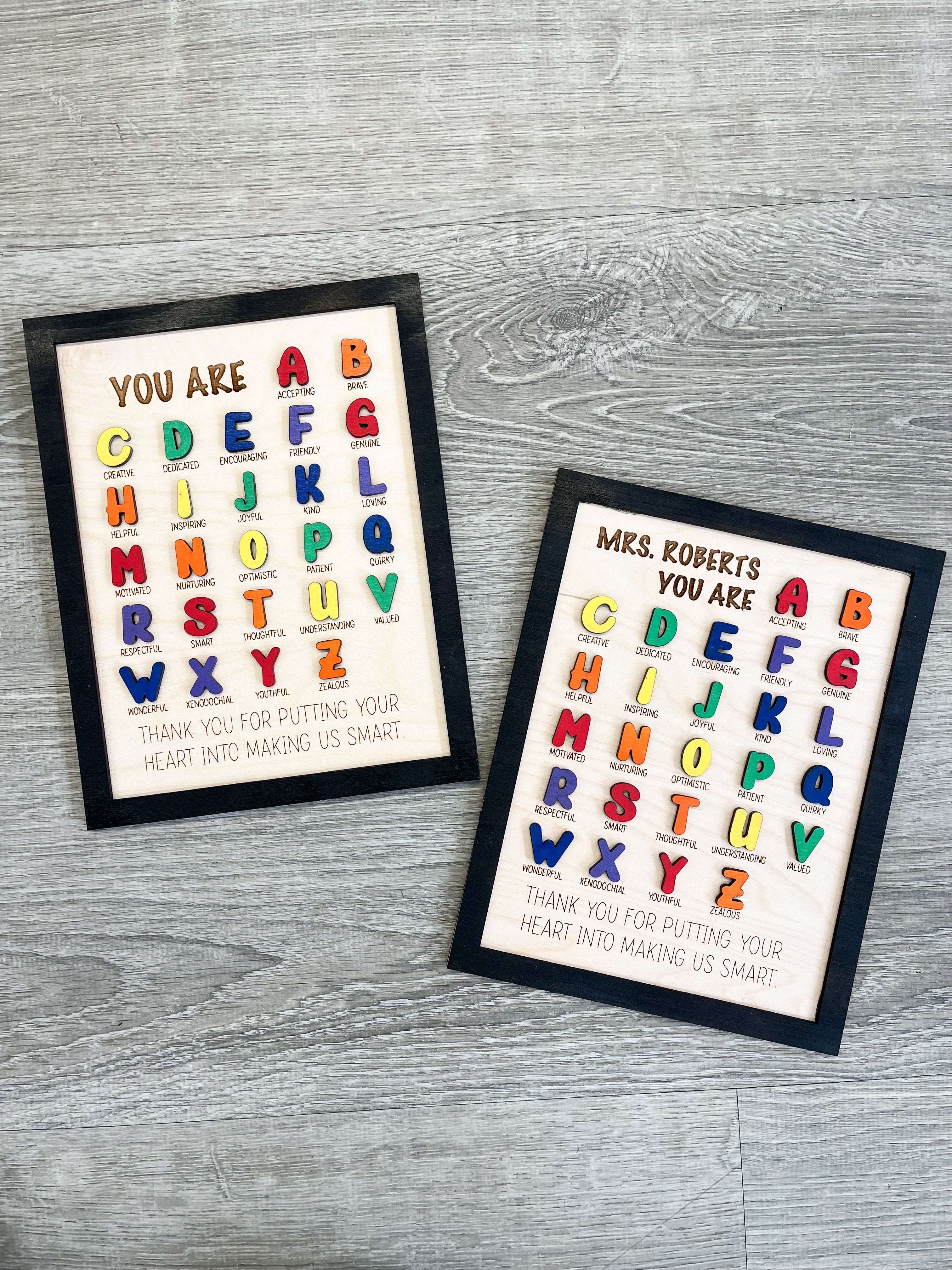 Teacher Personalized Alphabet Sign