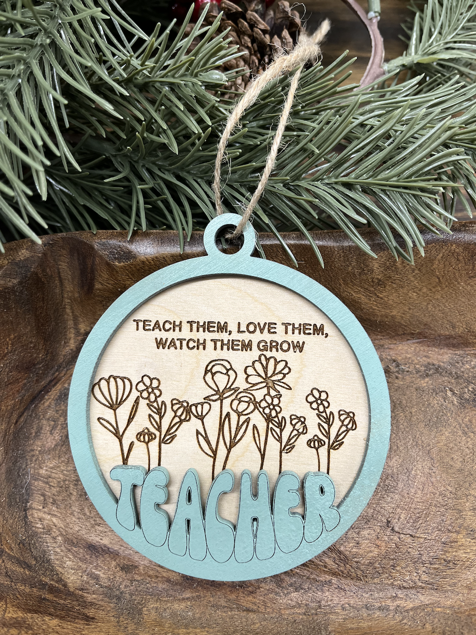Teacher Watch Them Grow Wood Ornament