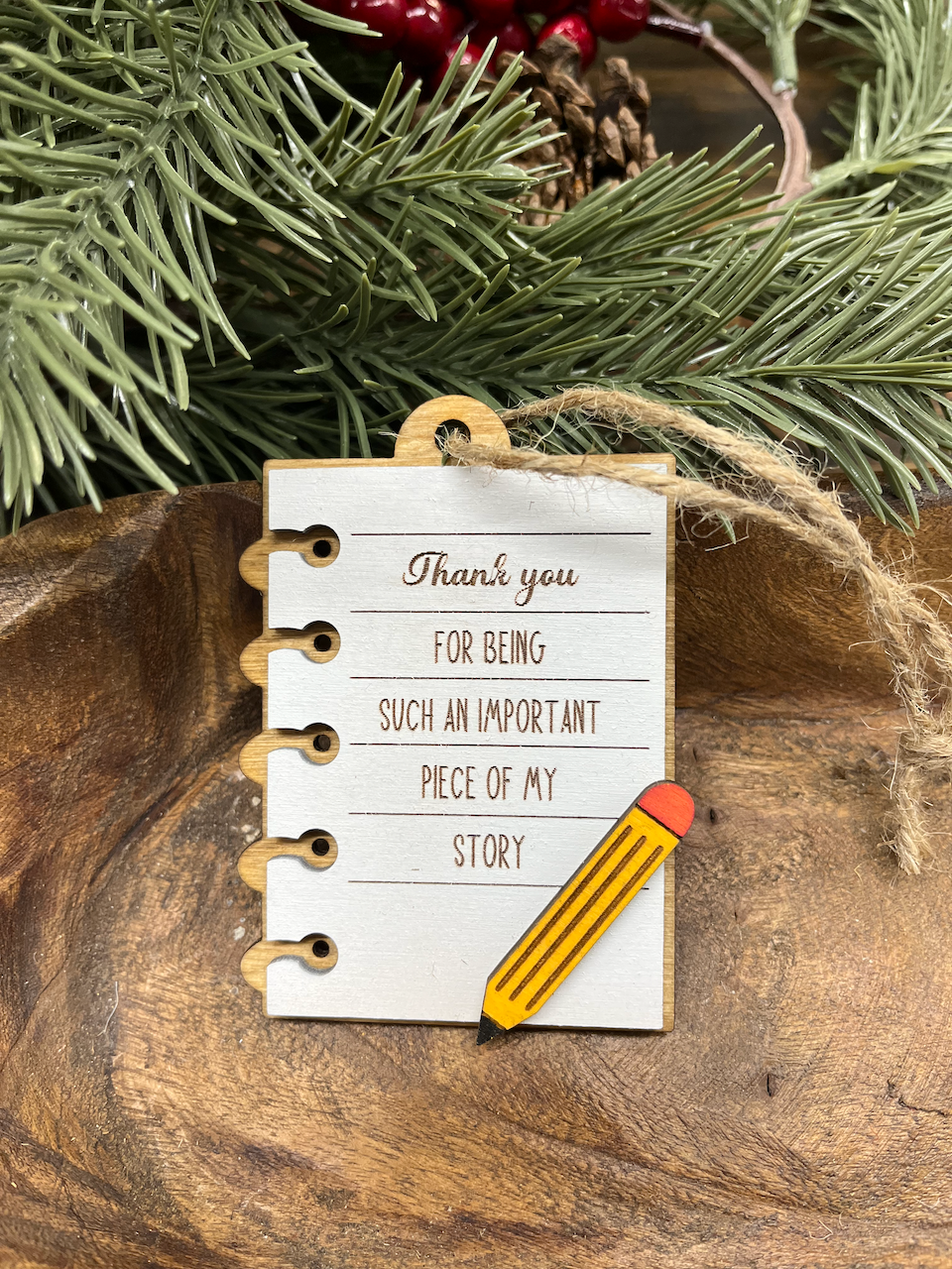Teacher Piece of Story Wood Ornament