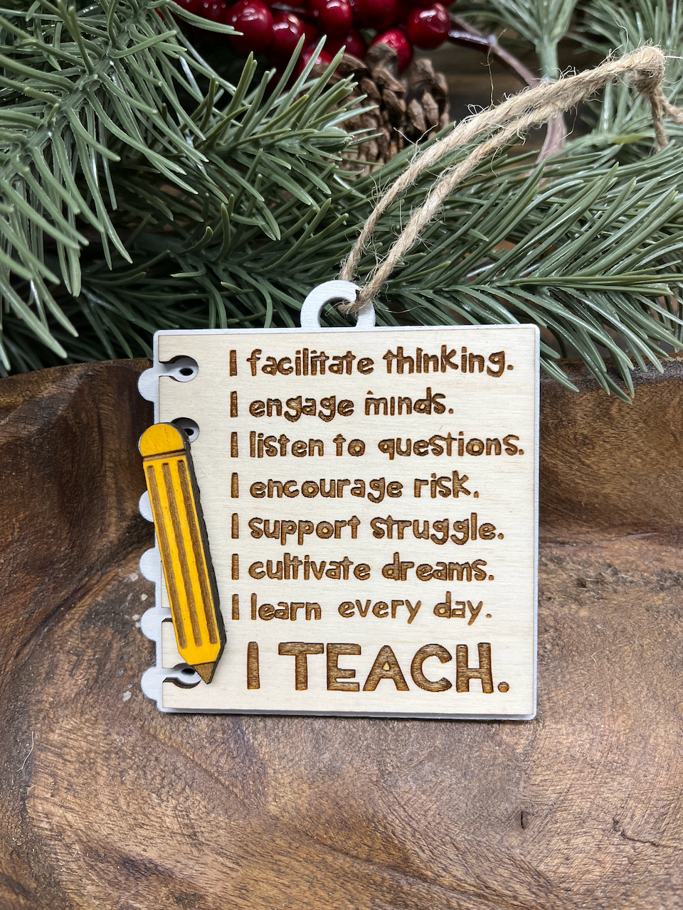 Teacher Wood Ornament