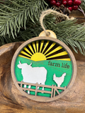 Farm Life Wood Ornament