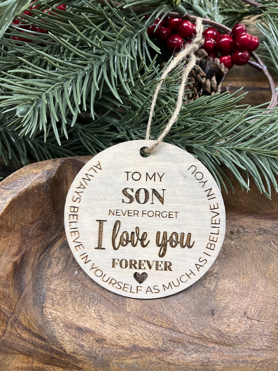 To My Son Wood Ornament