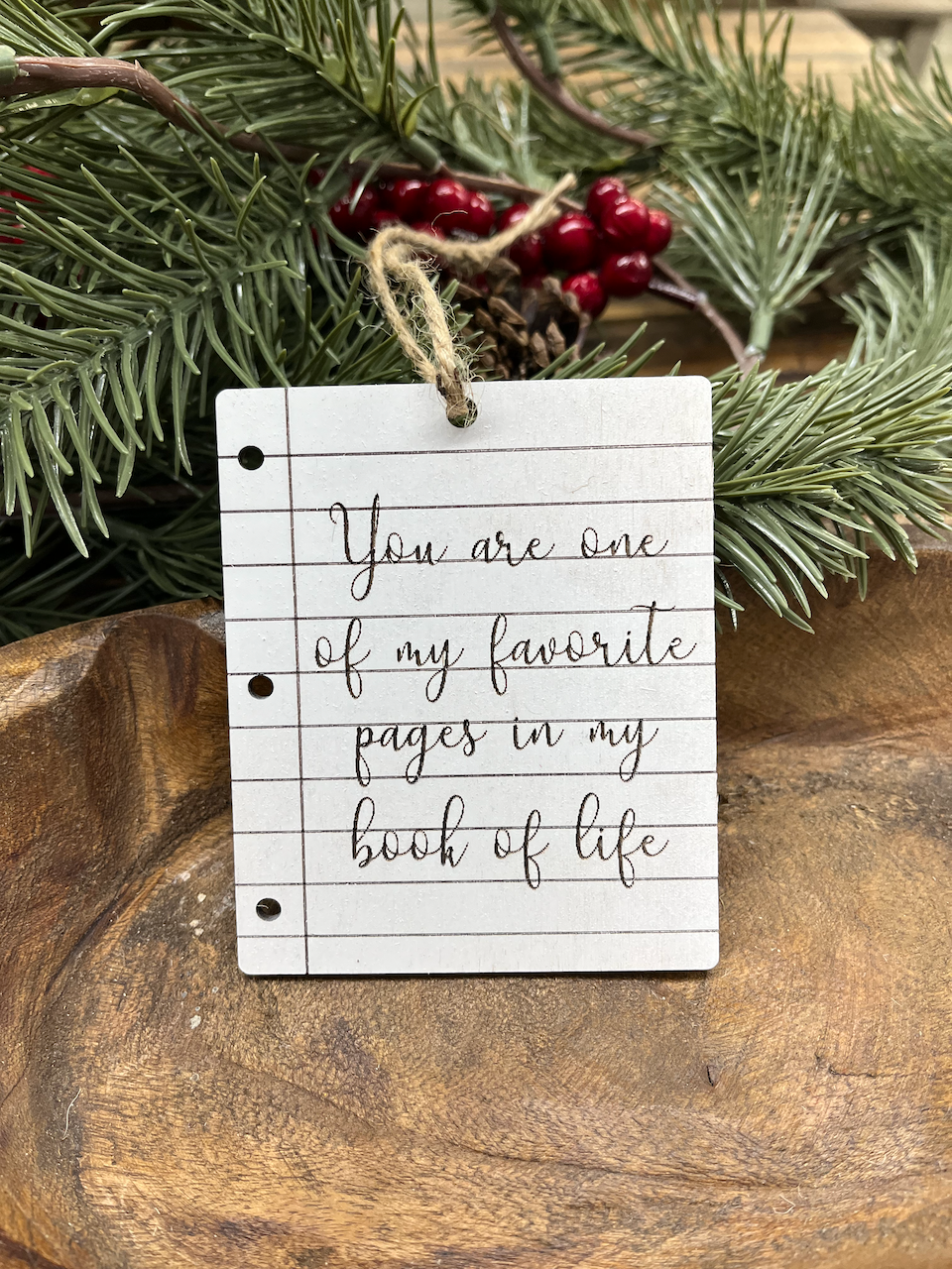 My Favorite Page Wood Ornament