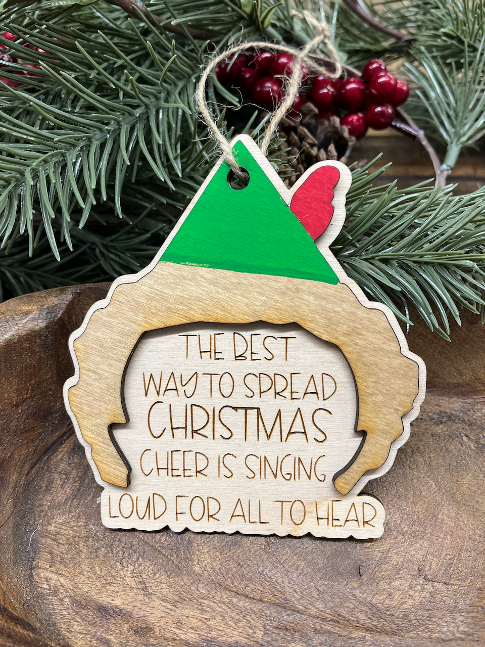 Christmas Cheer Wood Ornament