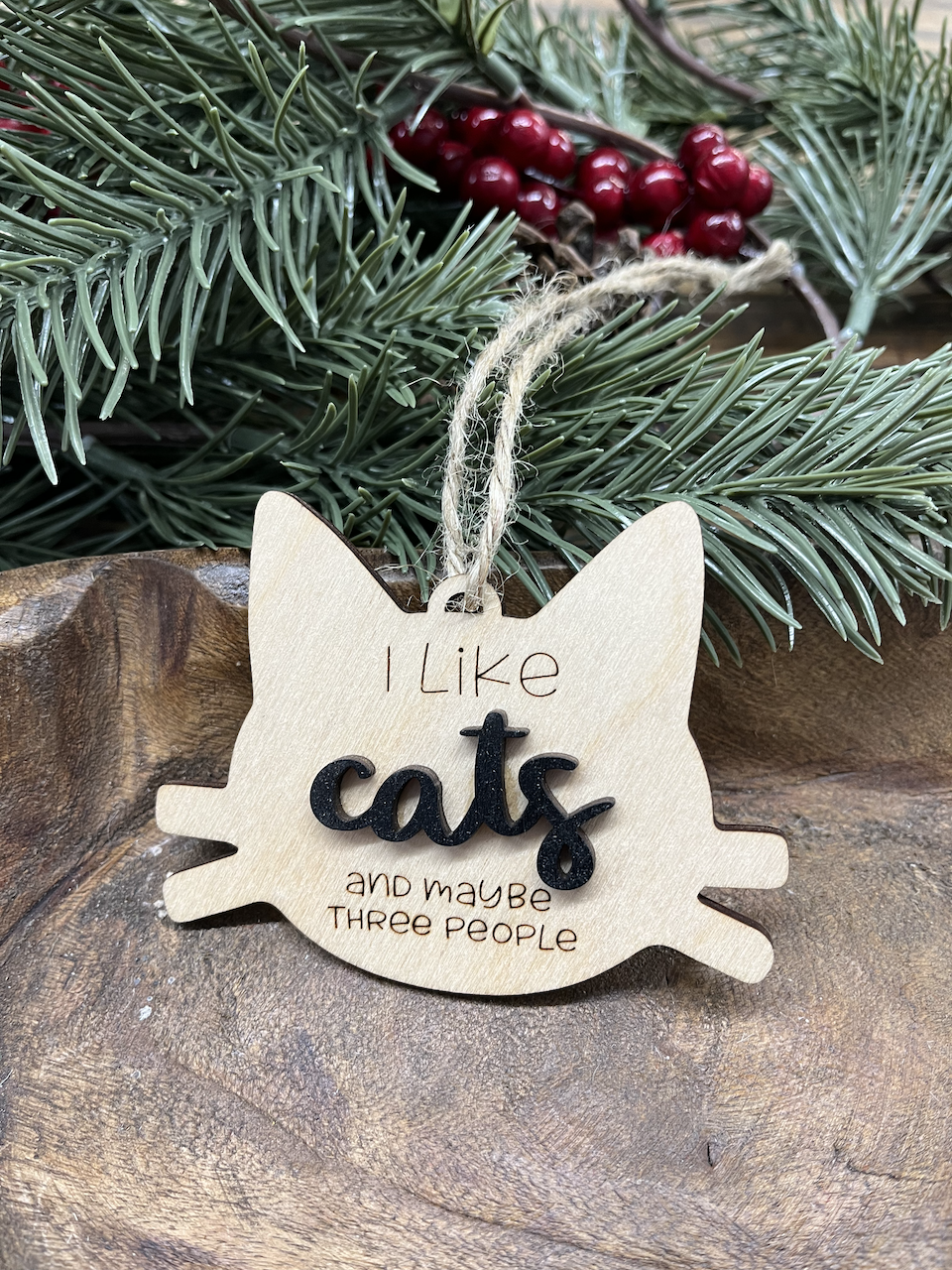 Cat Wood Ornament