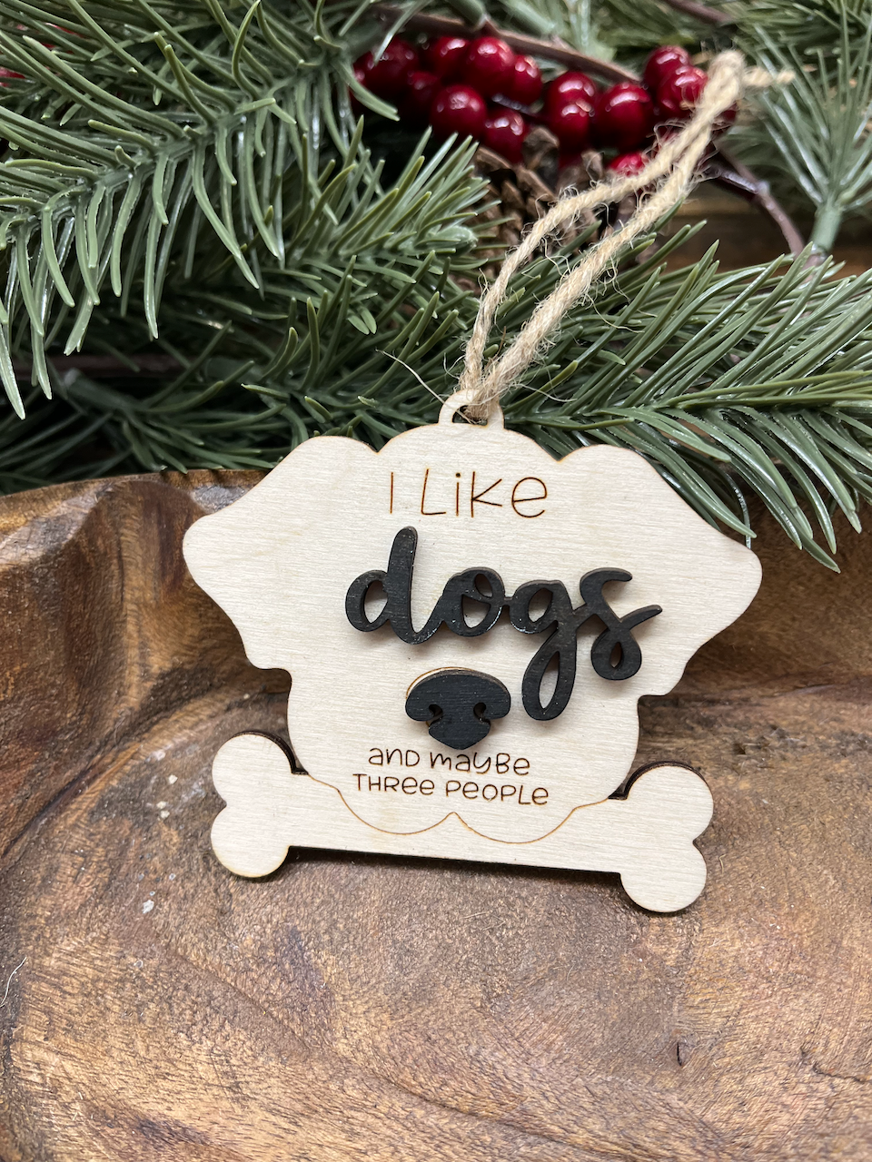 Dog Wood Ornament