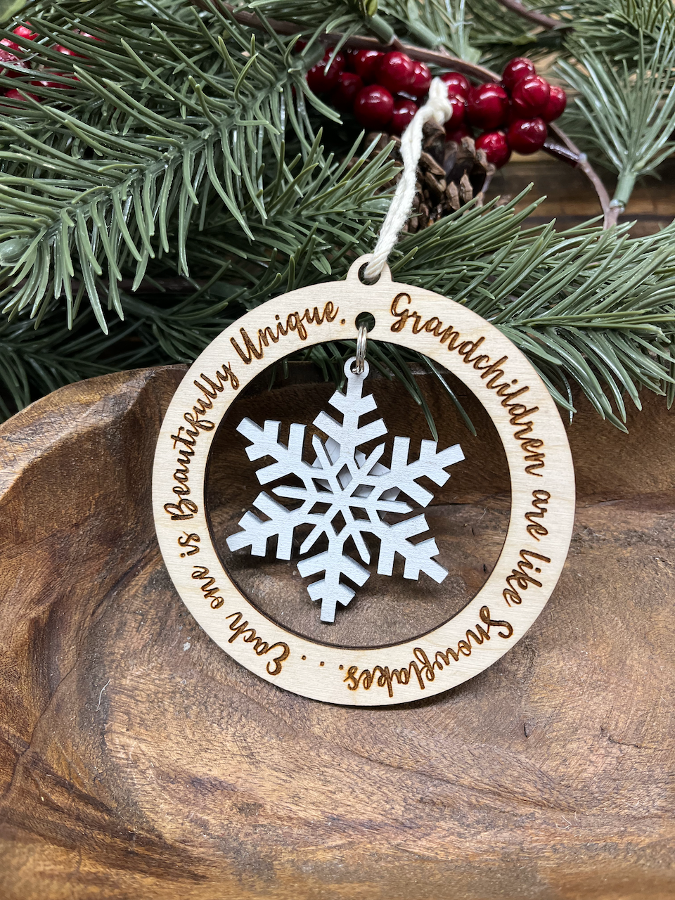 Grandchildren Wood Ornament