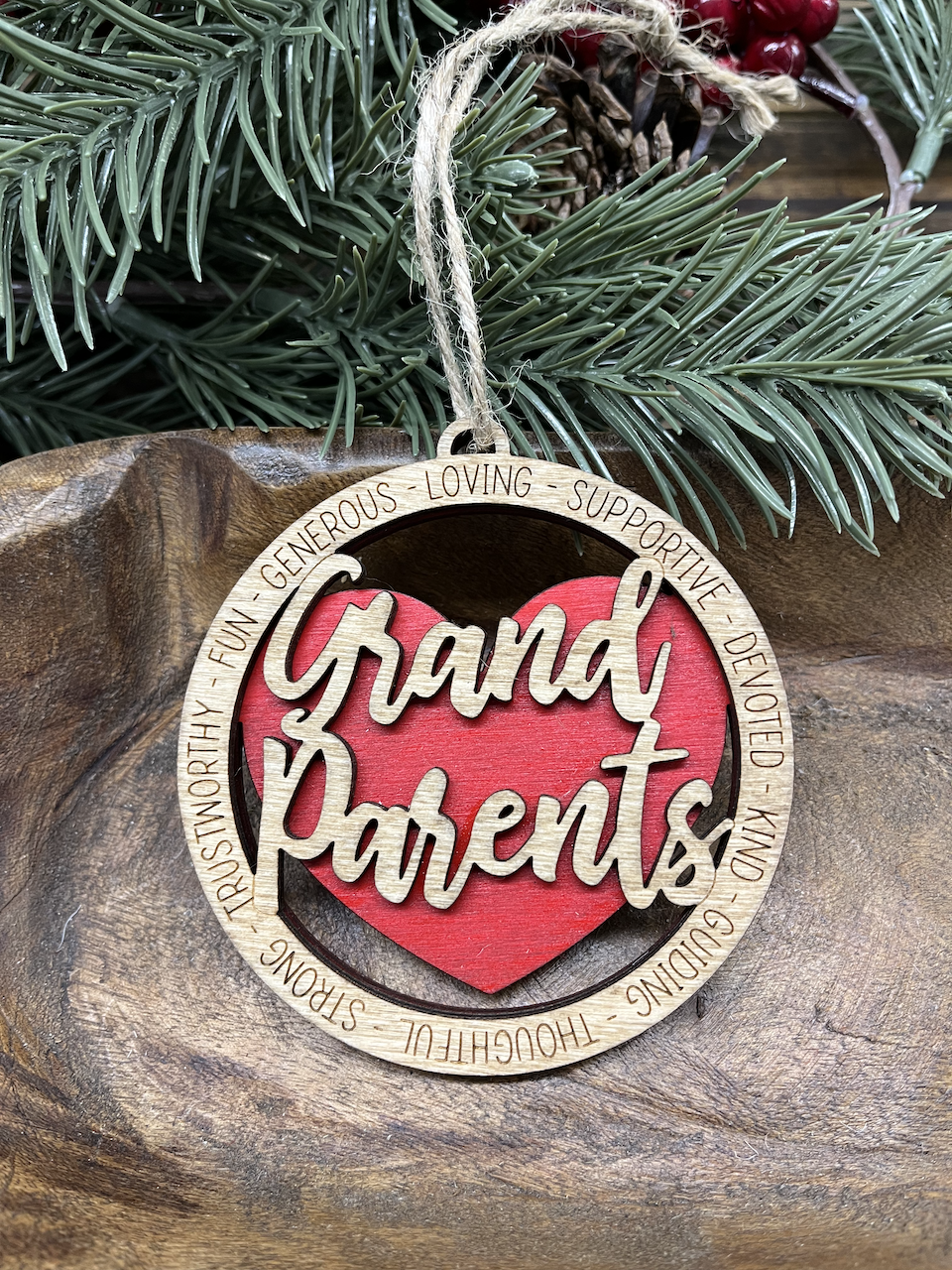 Grandparents Wood Ornament
