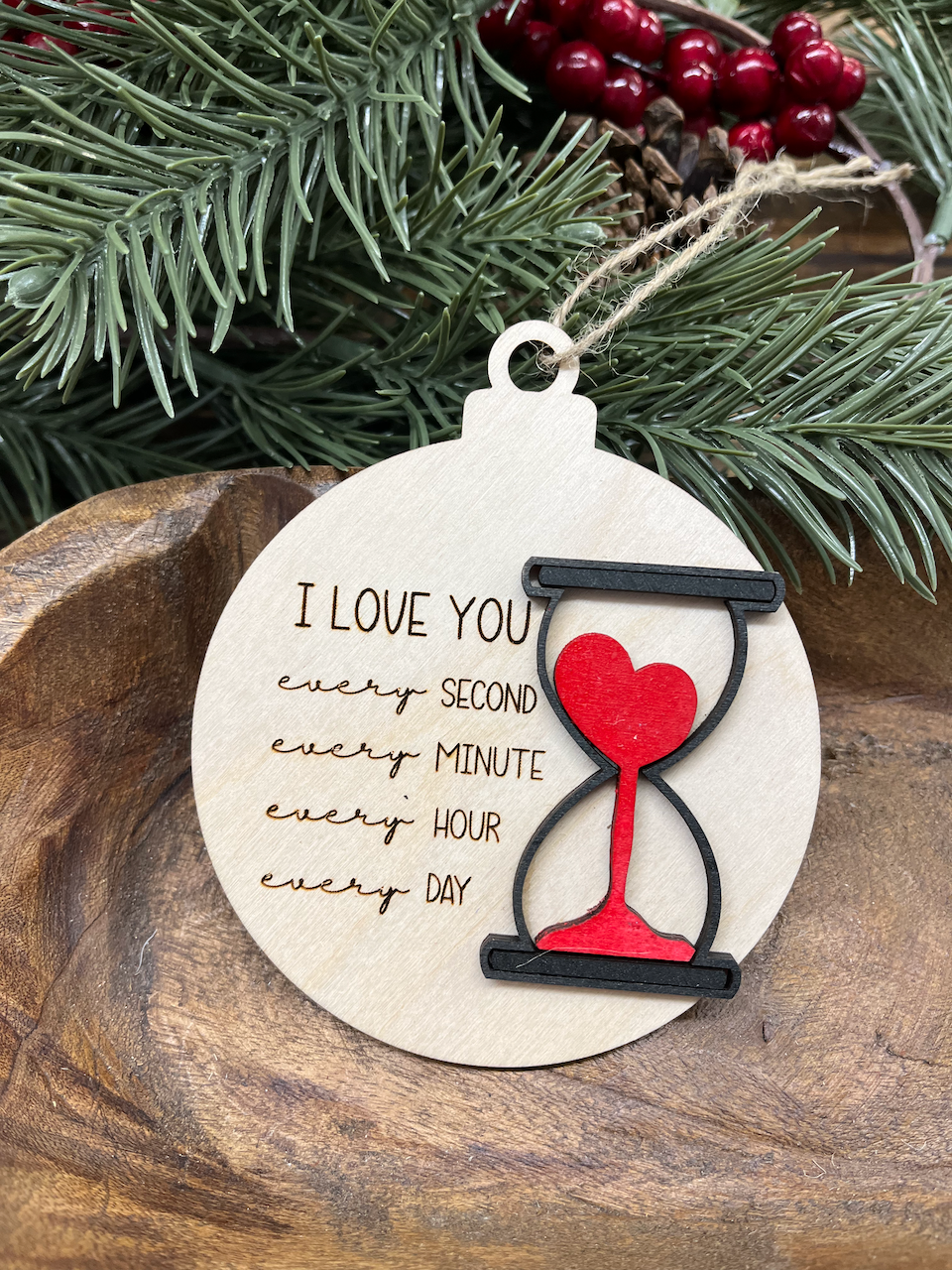 I Love You Wood Ornament