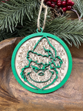 Grinch Wood Ornament