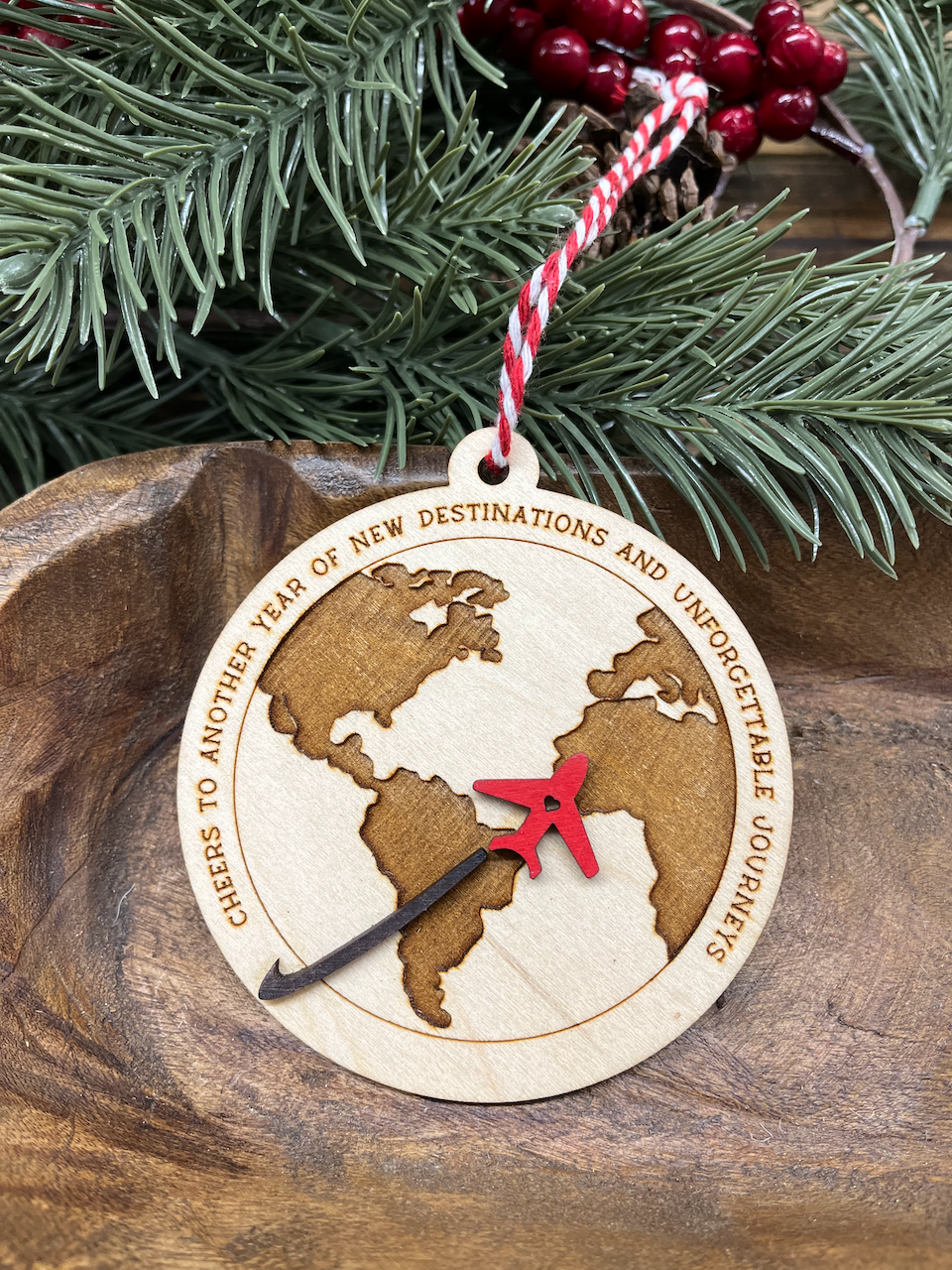 Cheers to Another Year Wood Ornament