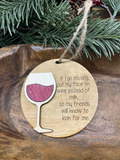 Wine Wood Ornament