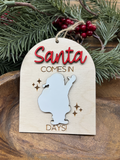 Santa Countdown Wood Ornament