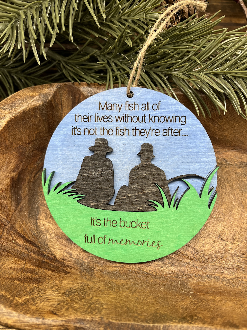 Fishing Wood Ornament