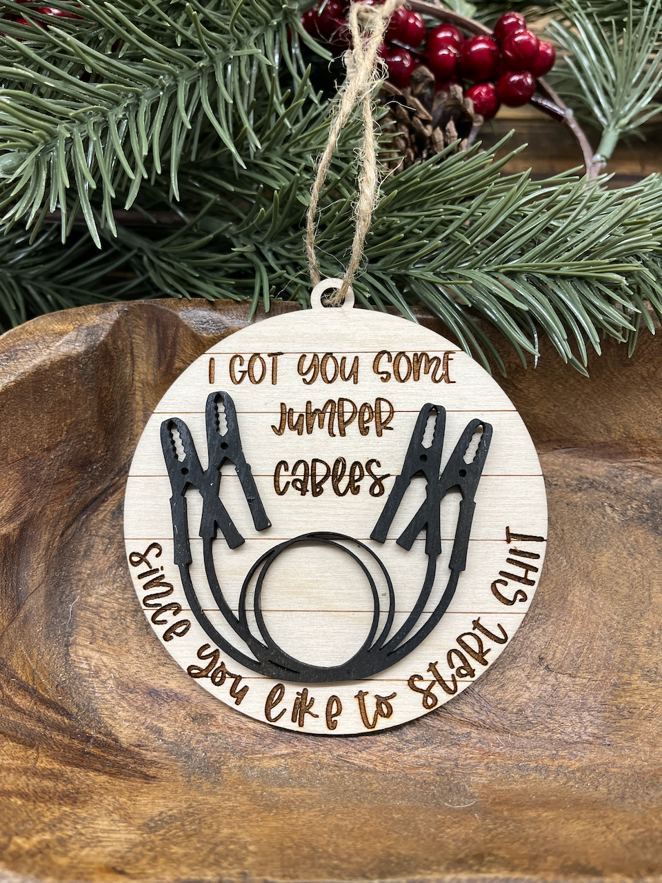Start Shit Wood Ornament