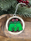 Staring at My Package Wood Ornament