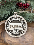 Kansas Wood Ornament