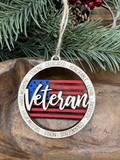 Veteran Wood Ornament