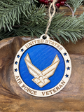 Air Force Veteran Wood Ornament