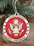 Army Veteran Wood Ornament