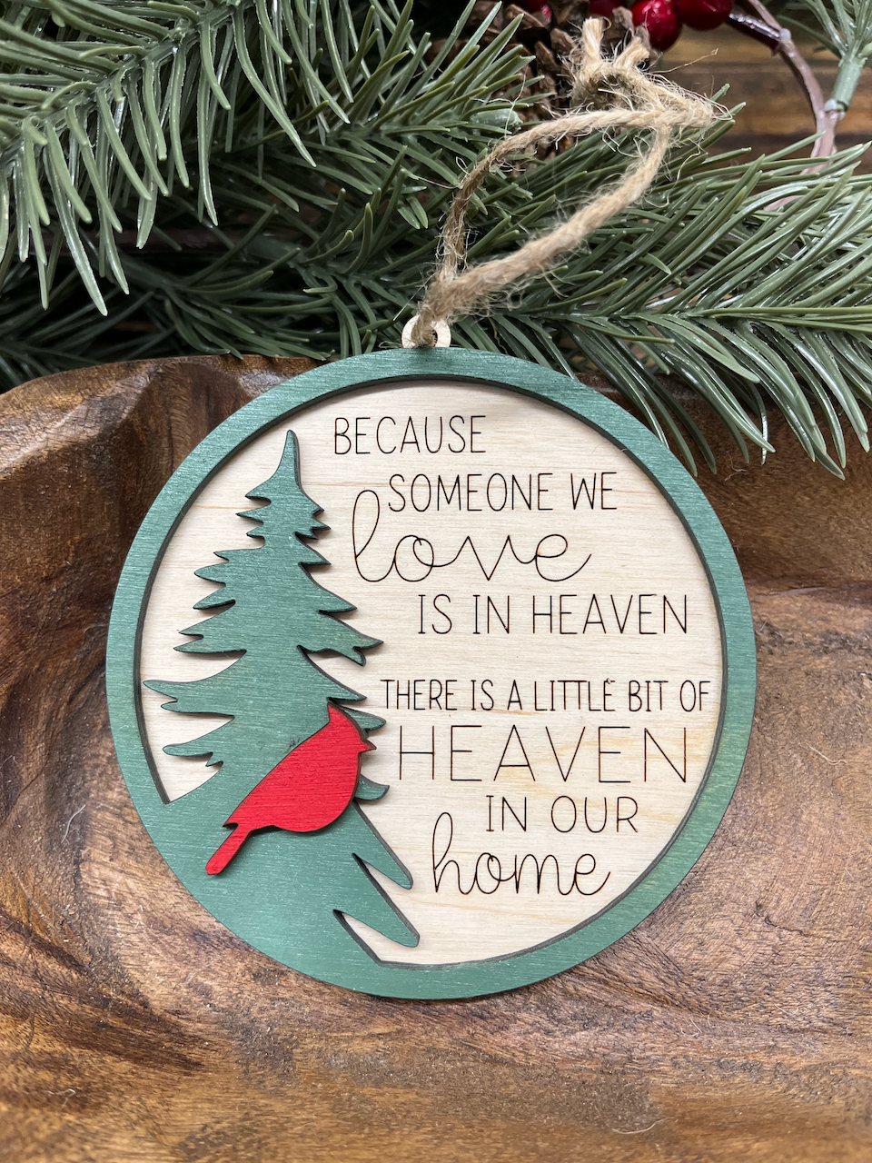 Someone We Love in Heaven Wood Ornament