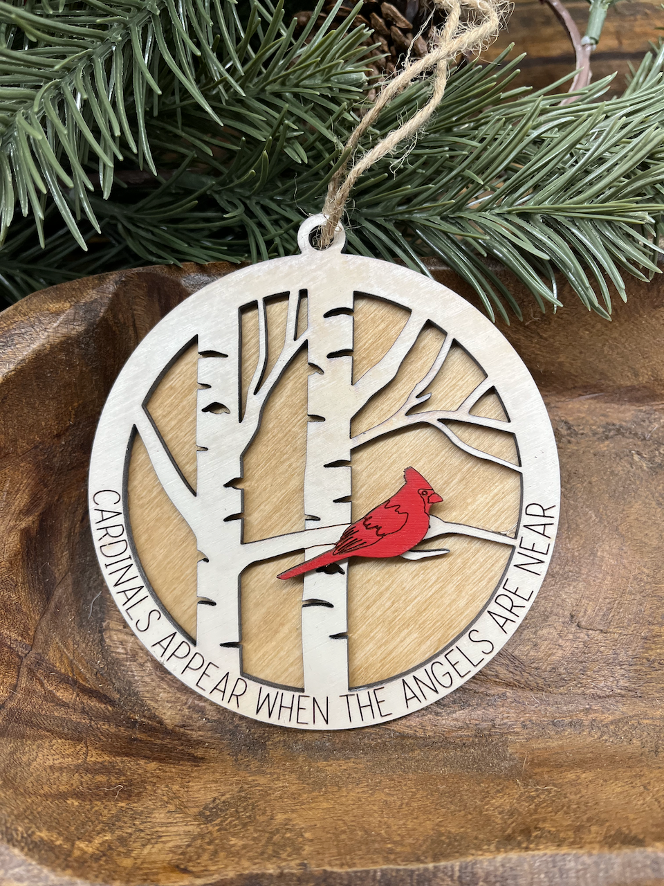 Cardinals Appear Wood Ornament