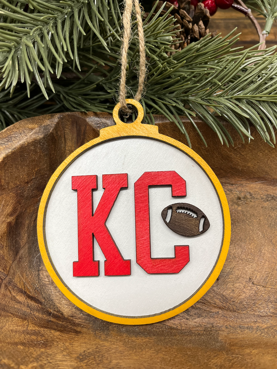 Kansas Ciy Chiefs Wood Ornament