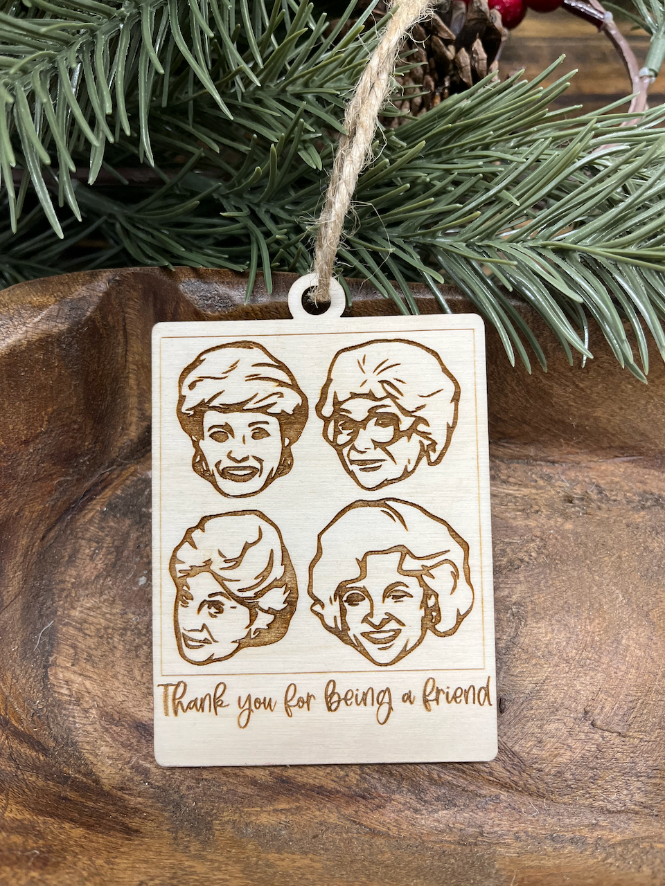 80's Sitcom Girls Wood Ornament