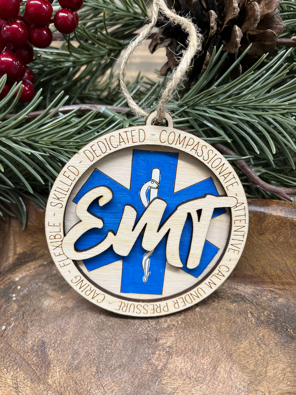 EMT Wood Ornament
