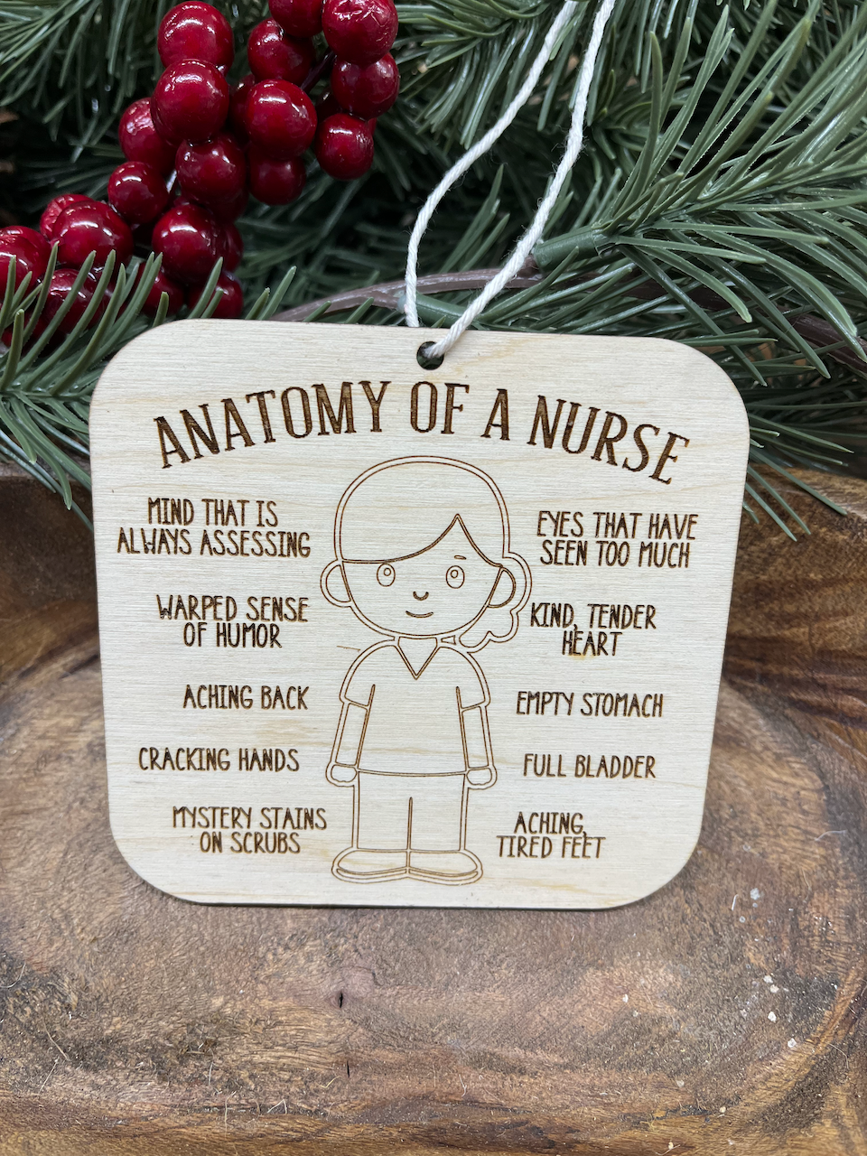 Female Nurse Wood Ornament