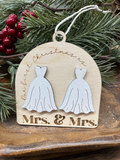 Mrs. & Mrs. First Christmas Wood Ornament