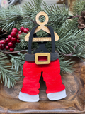Santa Claus Pants Wood Ornament