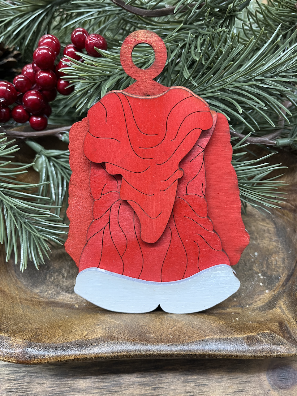 Santa Claus' Coat Wood Ornament