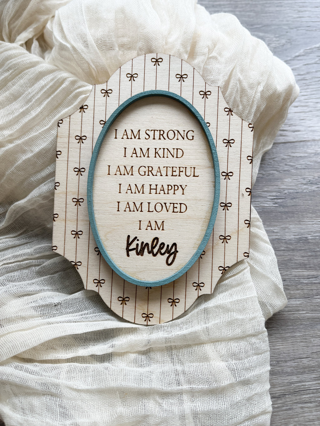 Vintage Bow Affirmation Mini Sign
