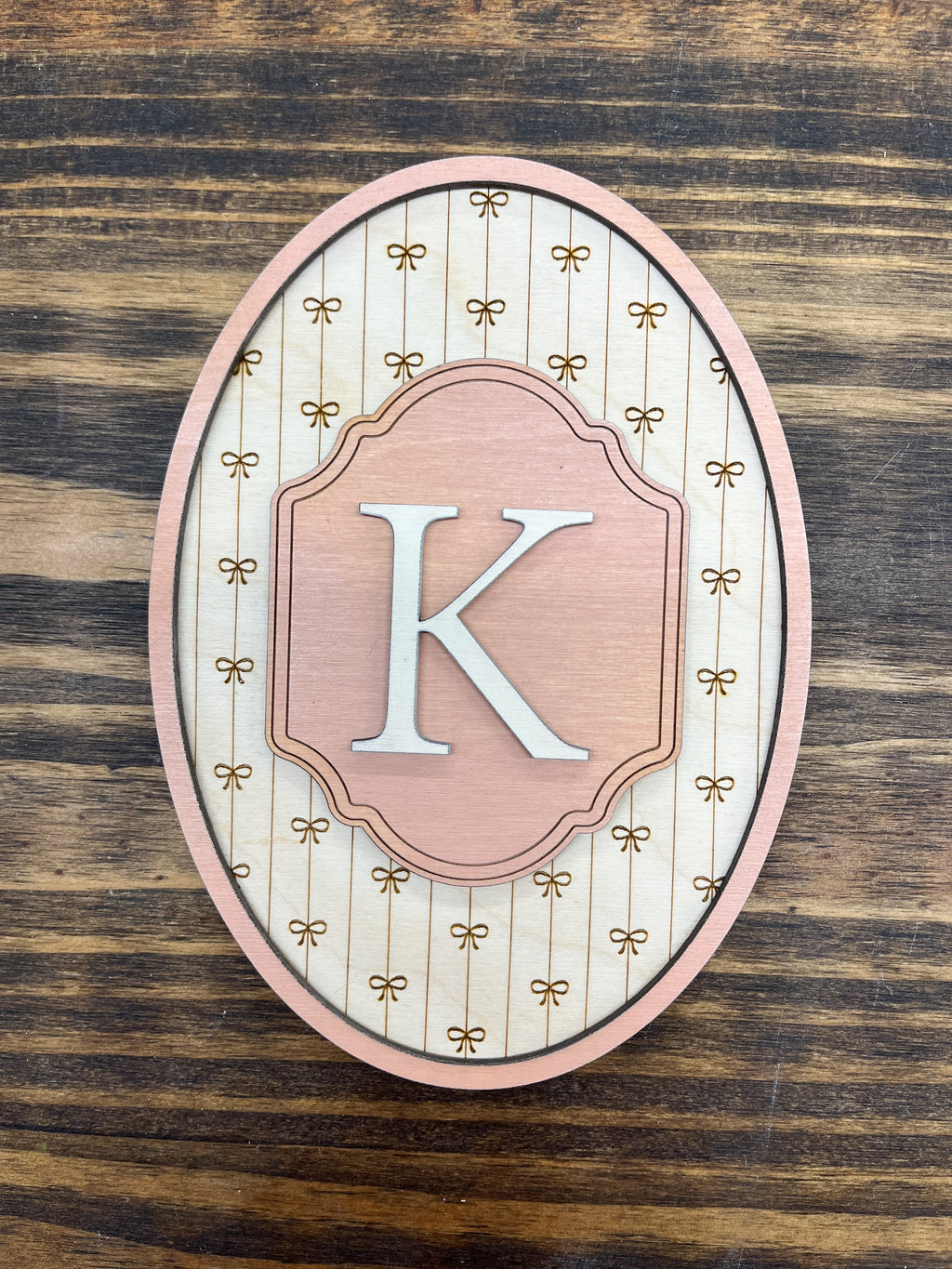 Vintage Bow Monogram mini sign