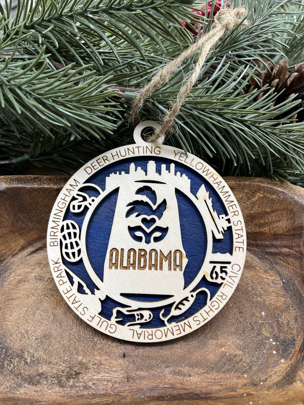 A-G State Wood Ornaments