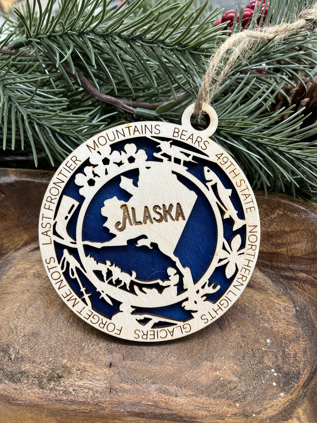 A-G State Wood Ornaments