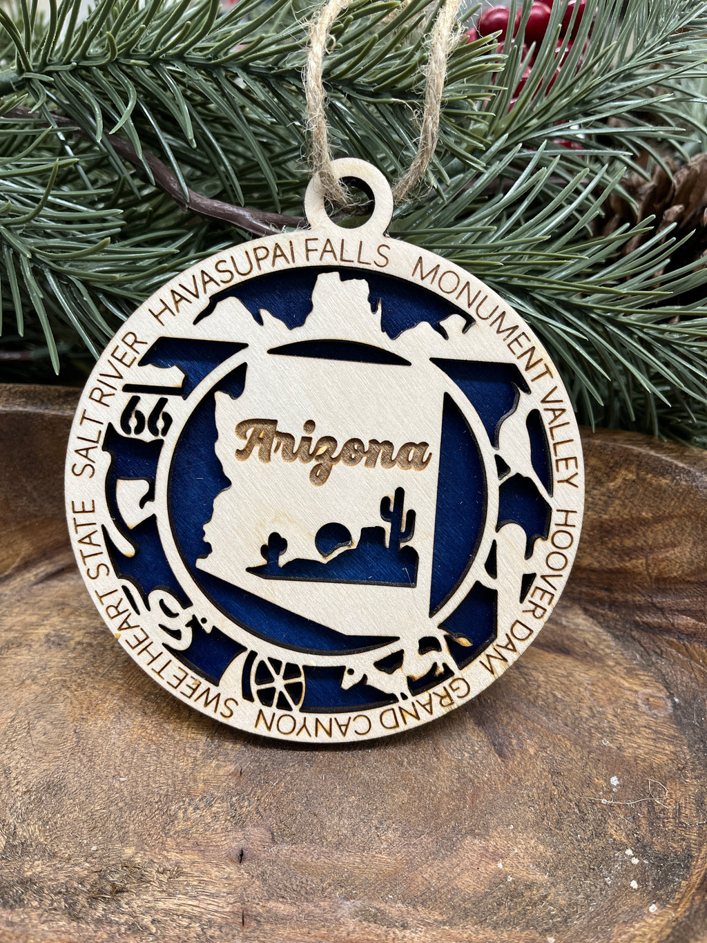 A-G State Wood Ornaments