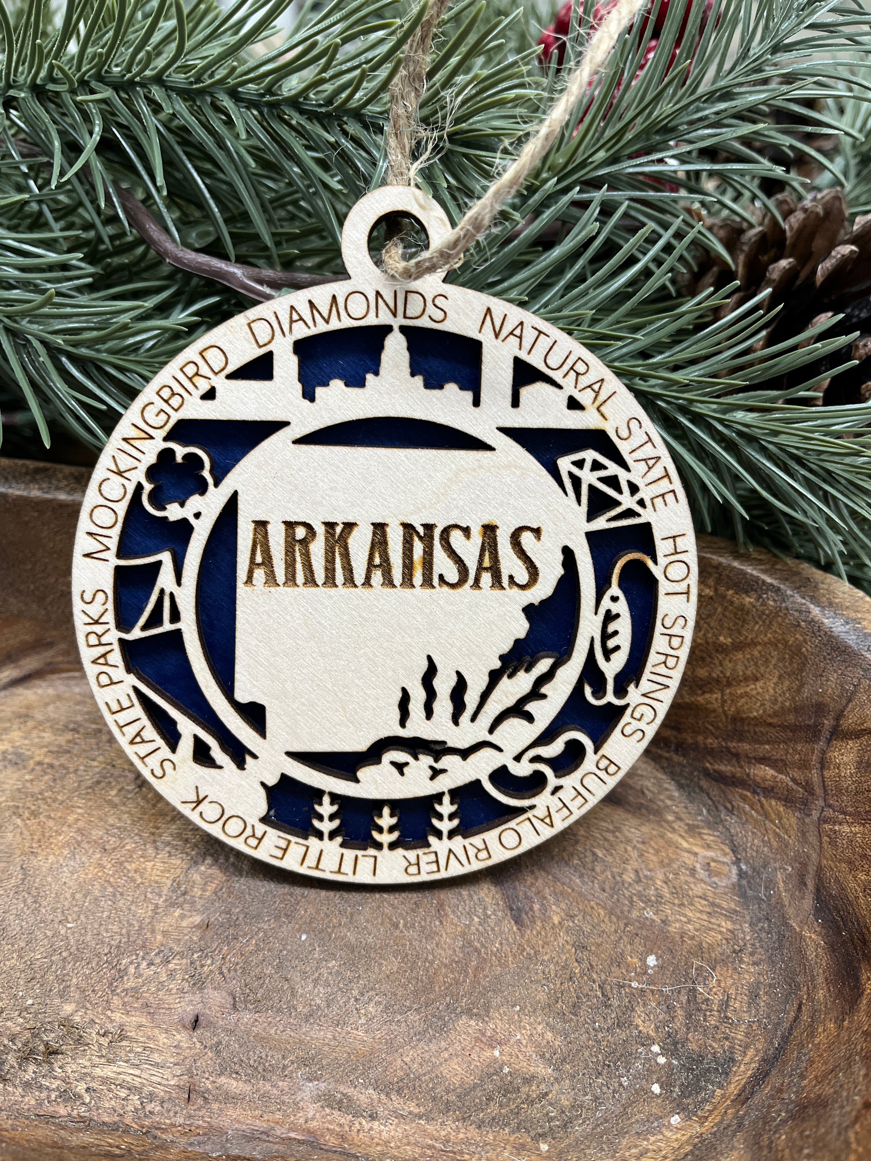 A-G State Wood Ornaments