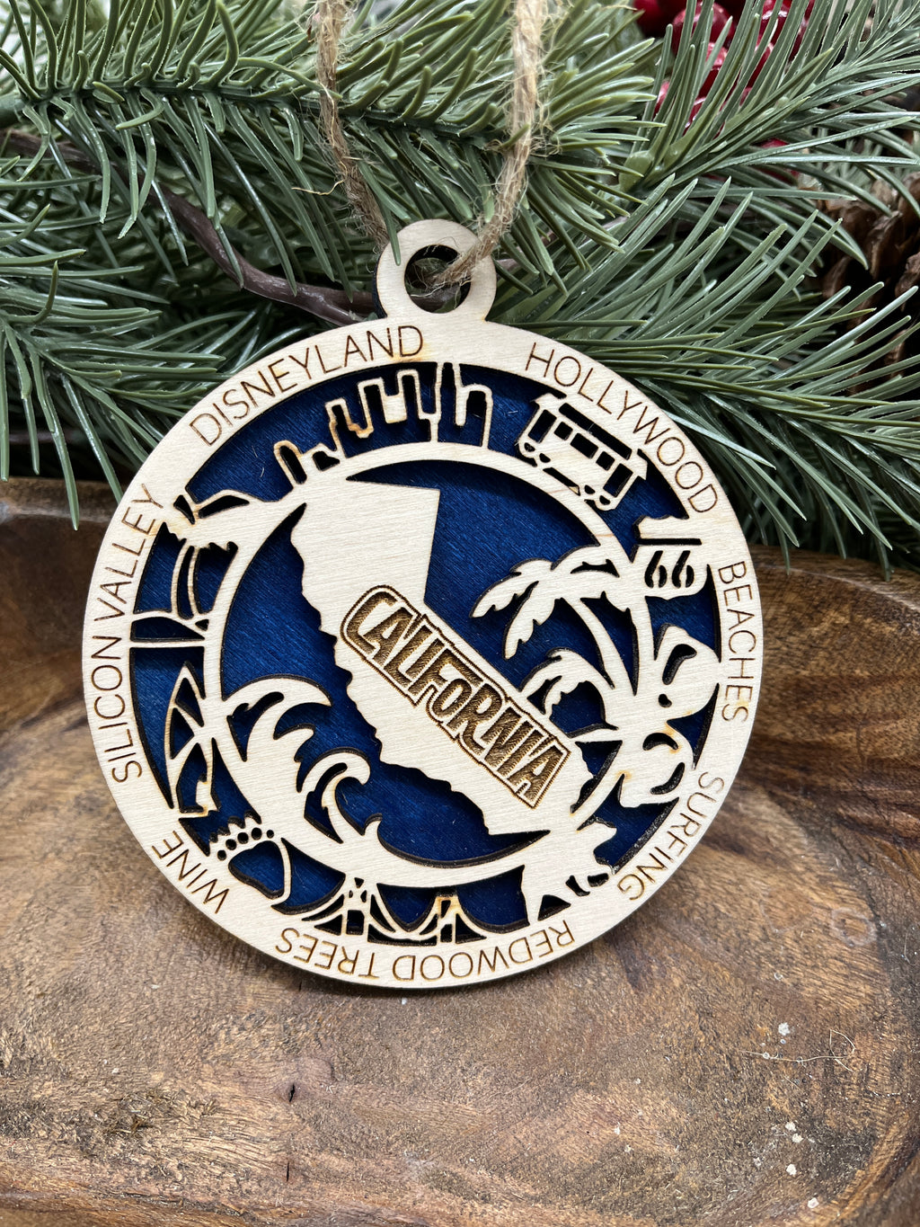 A-G State Wood Ornaments