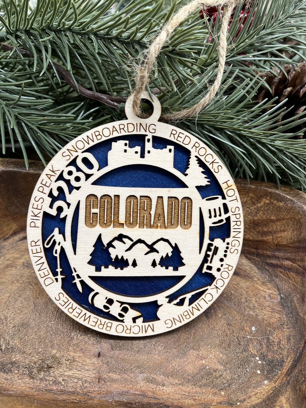 A-G State Wood Ornaments