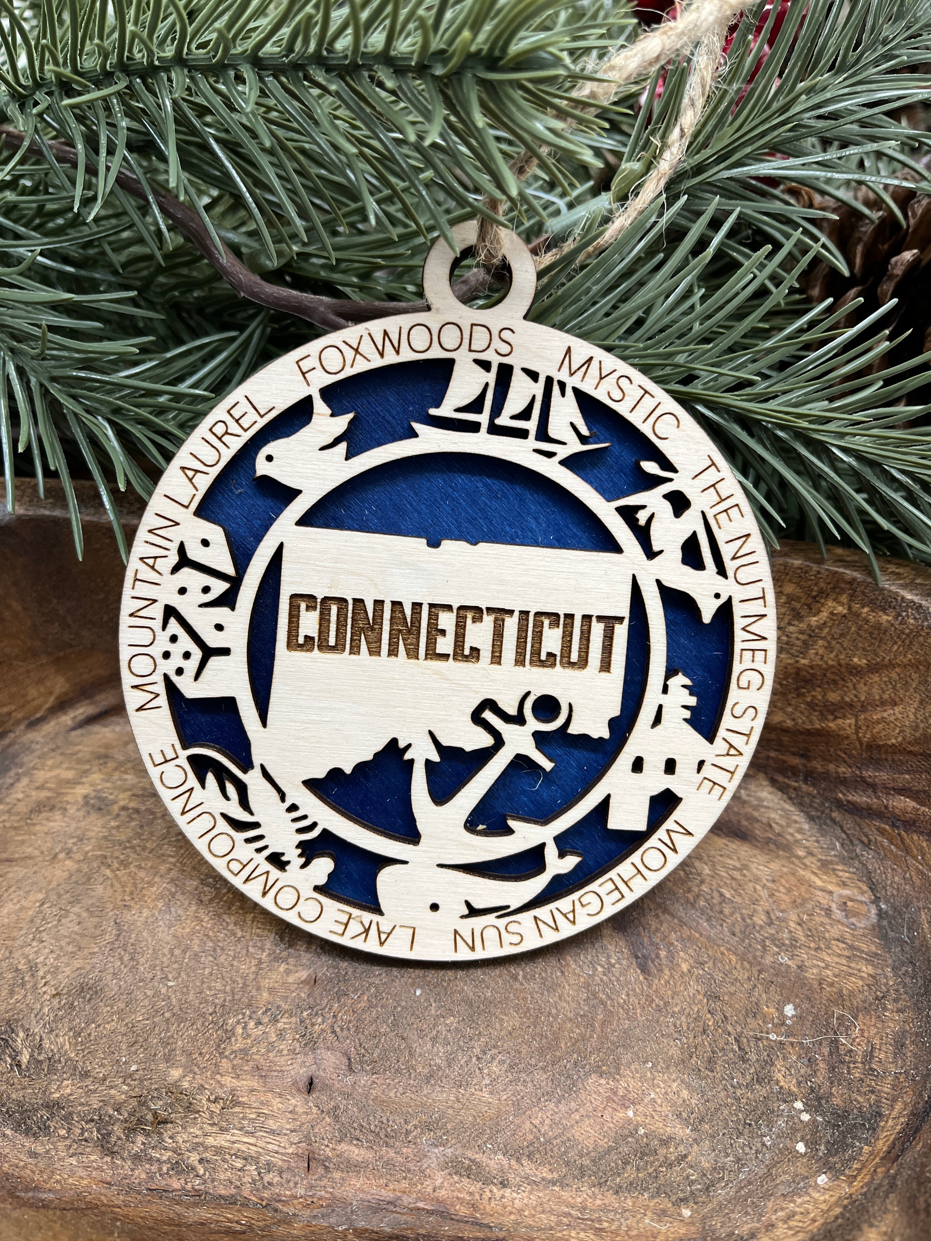 A-G State Wood Ornaments