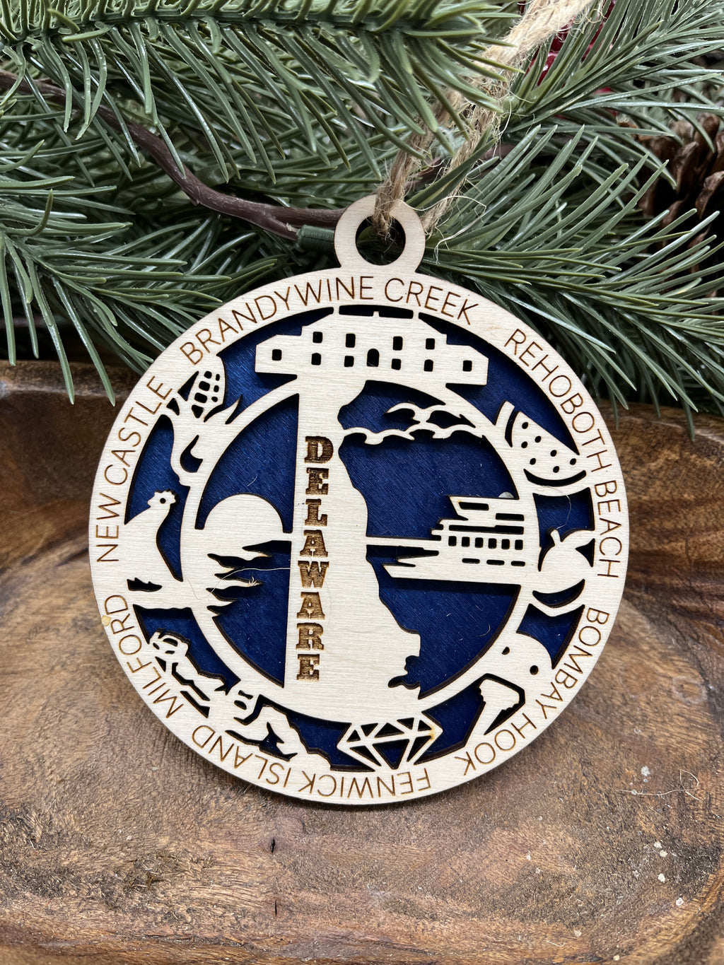 A-G State Wood Ornaments