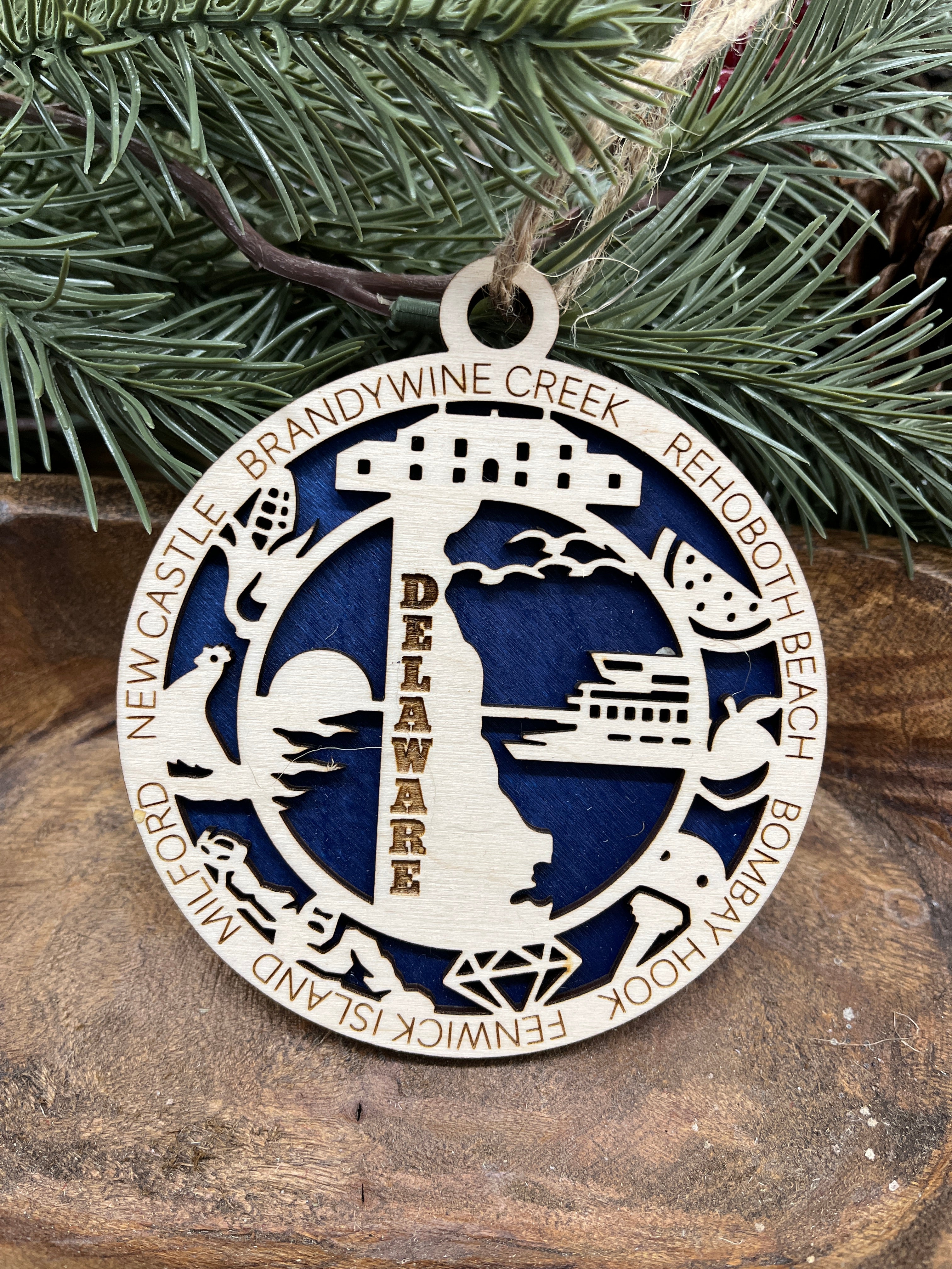 A-G State Wood Ornaments