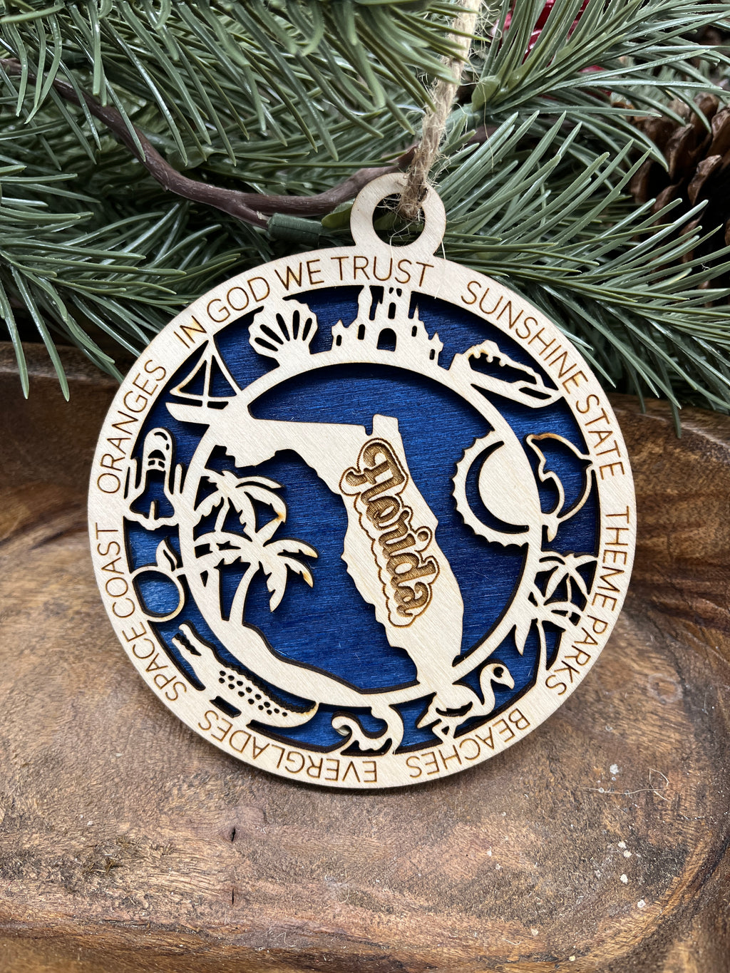 A-G State Wood Ornaments