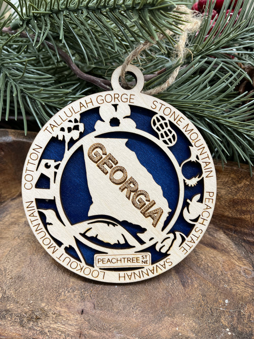 A-G State Wood Ornaments