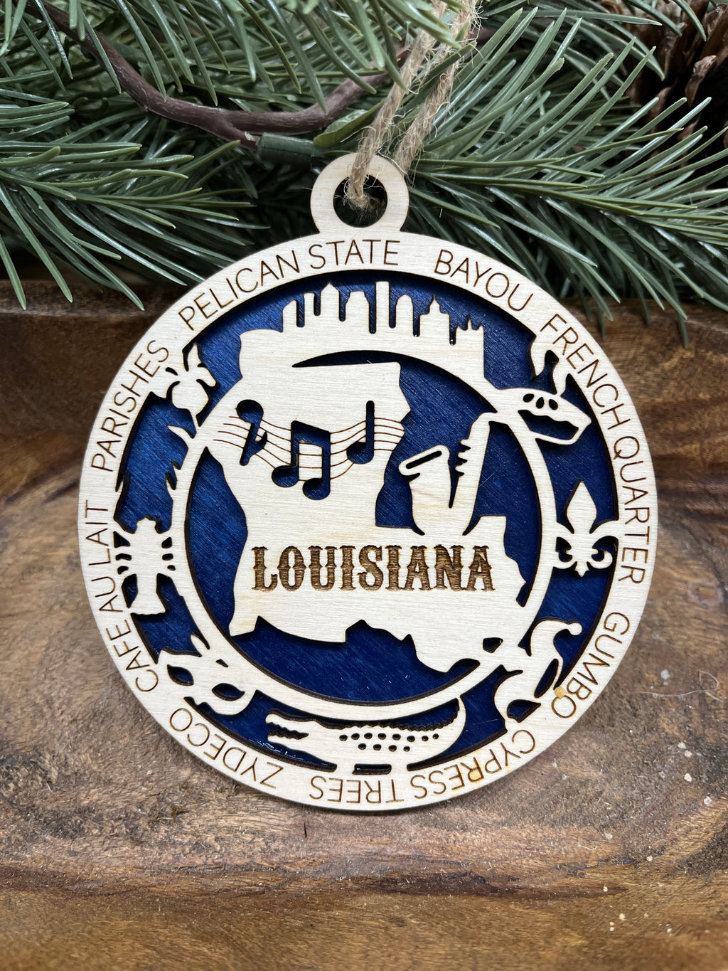 H-M State Wood Ornaments