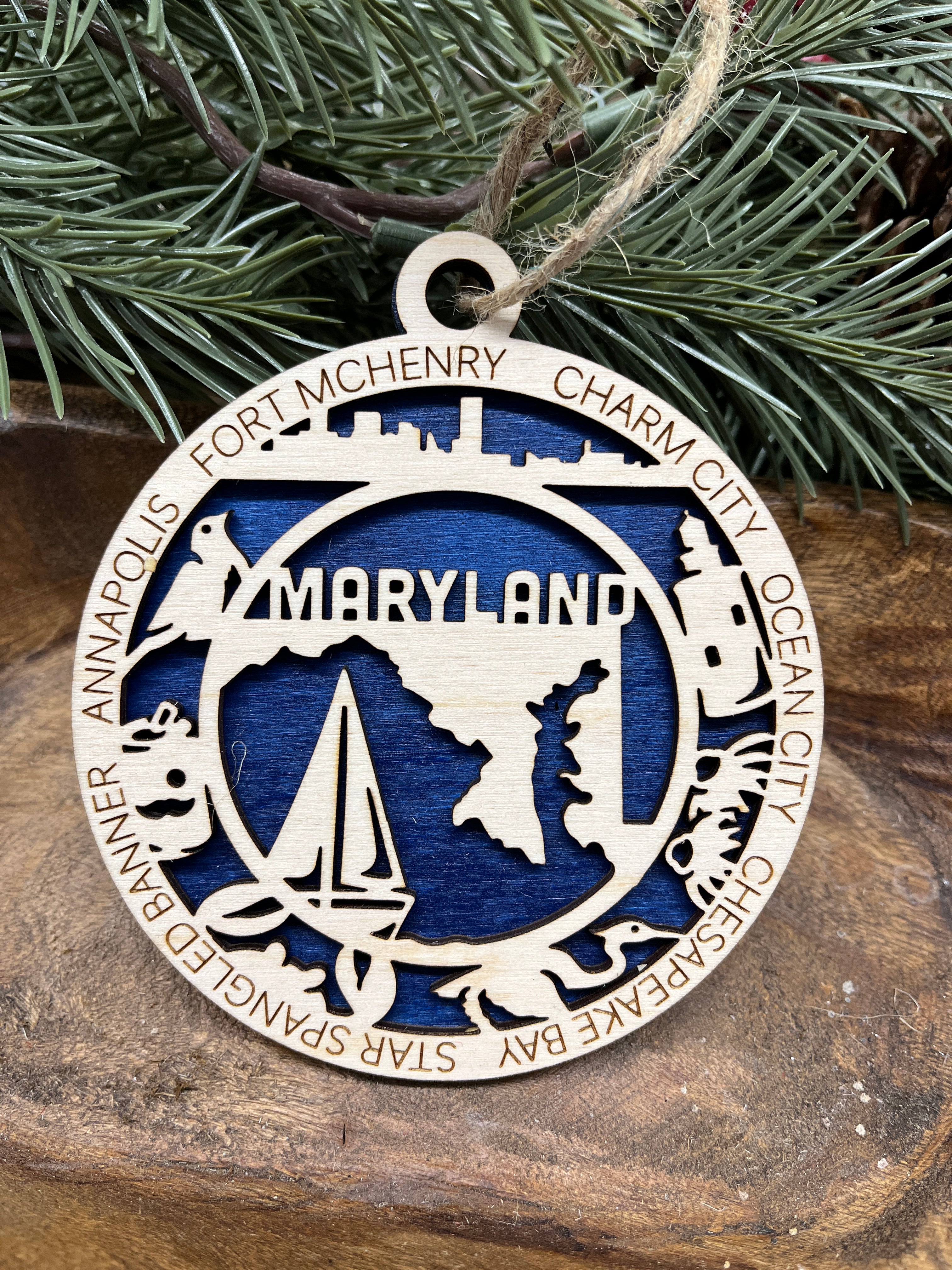H-M State Wood Ornaments